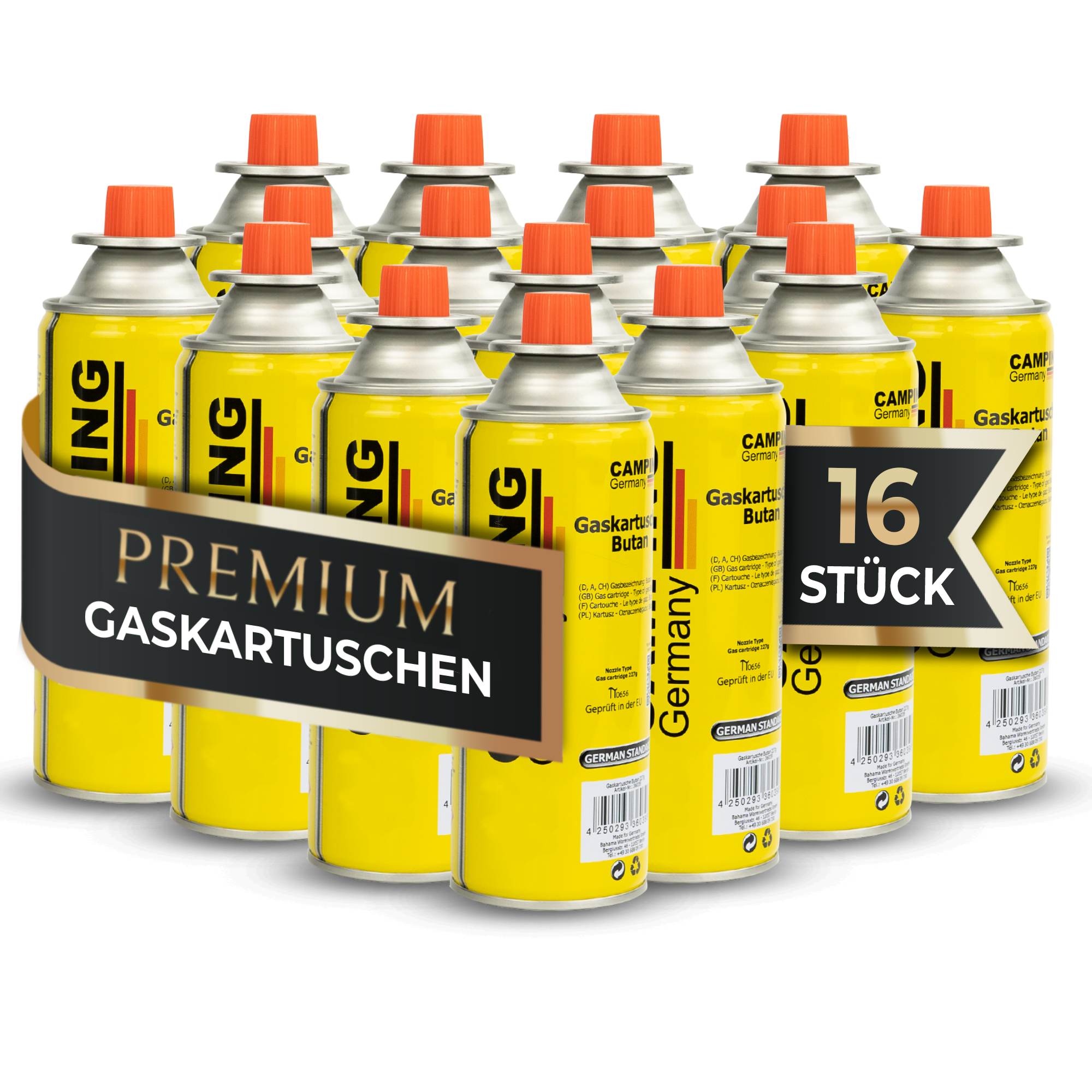 MAGNUM® Butangaskartuschen 227g – EN 417 zertifiziert – für Camping, Küche & Outdoor – 100 % dicht & leistungsstark – mit Sicherheitsventil