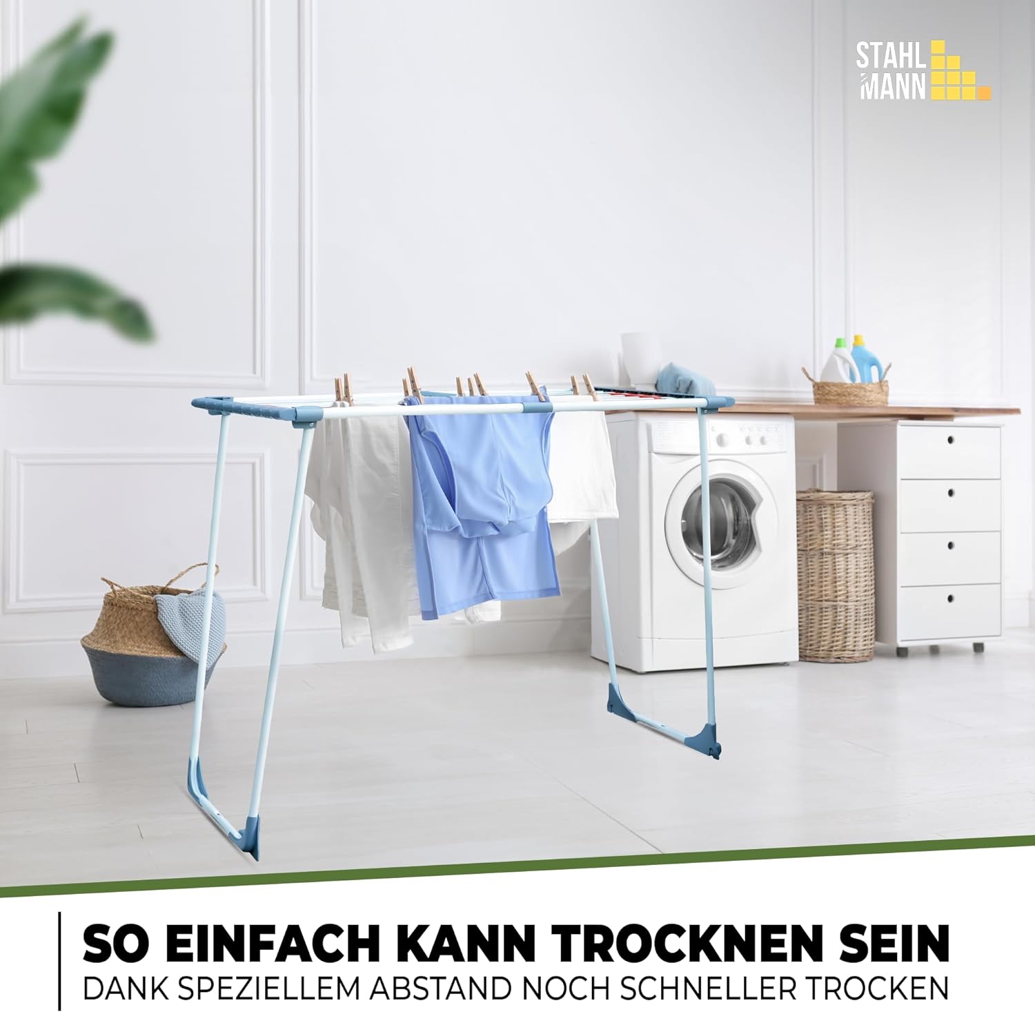 Teleskop Wäscheständer Ausziehbar - 20 m Trockenfläche