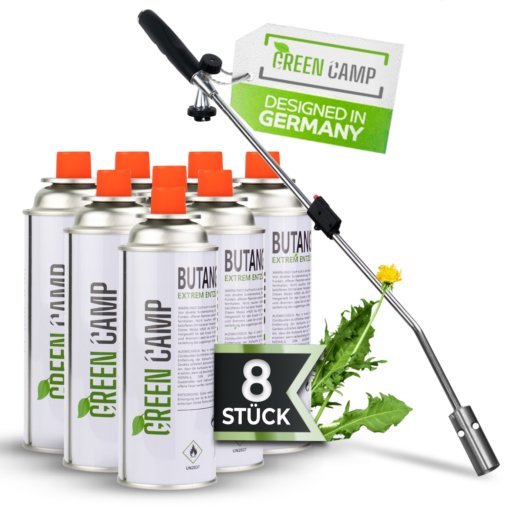 GreenCamp® Unkrautbrenner inkl. Gaskartuschen – Effektive & chemiefreie Unkrautvernichtung
