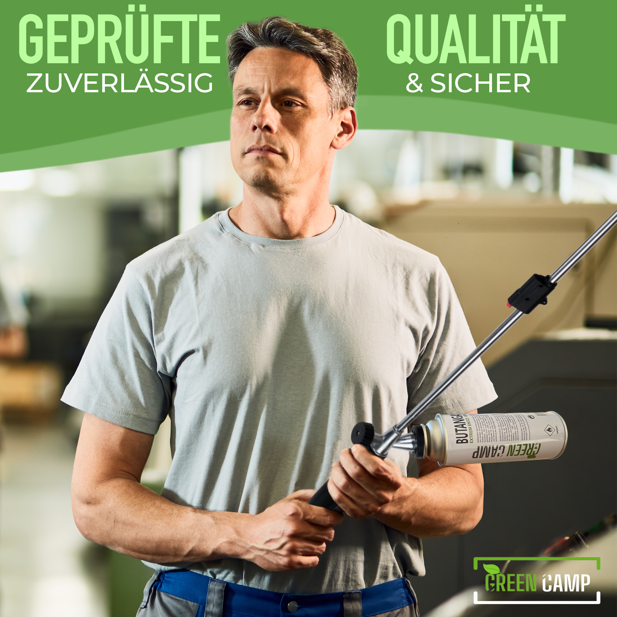 GreenCamp® Unkrautbrenner inkl. Gaskartuschen – Effektive & chemiefreie Unkrautvernichtung