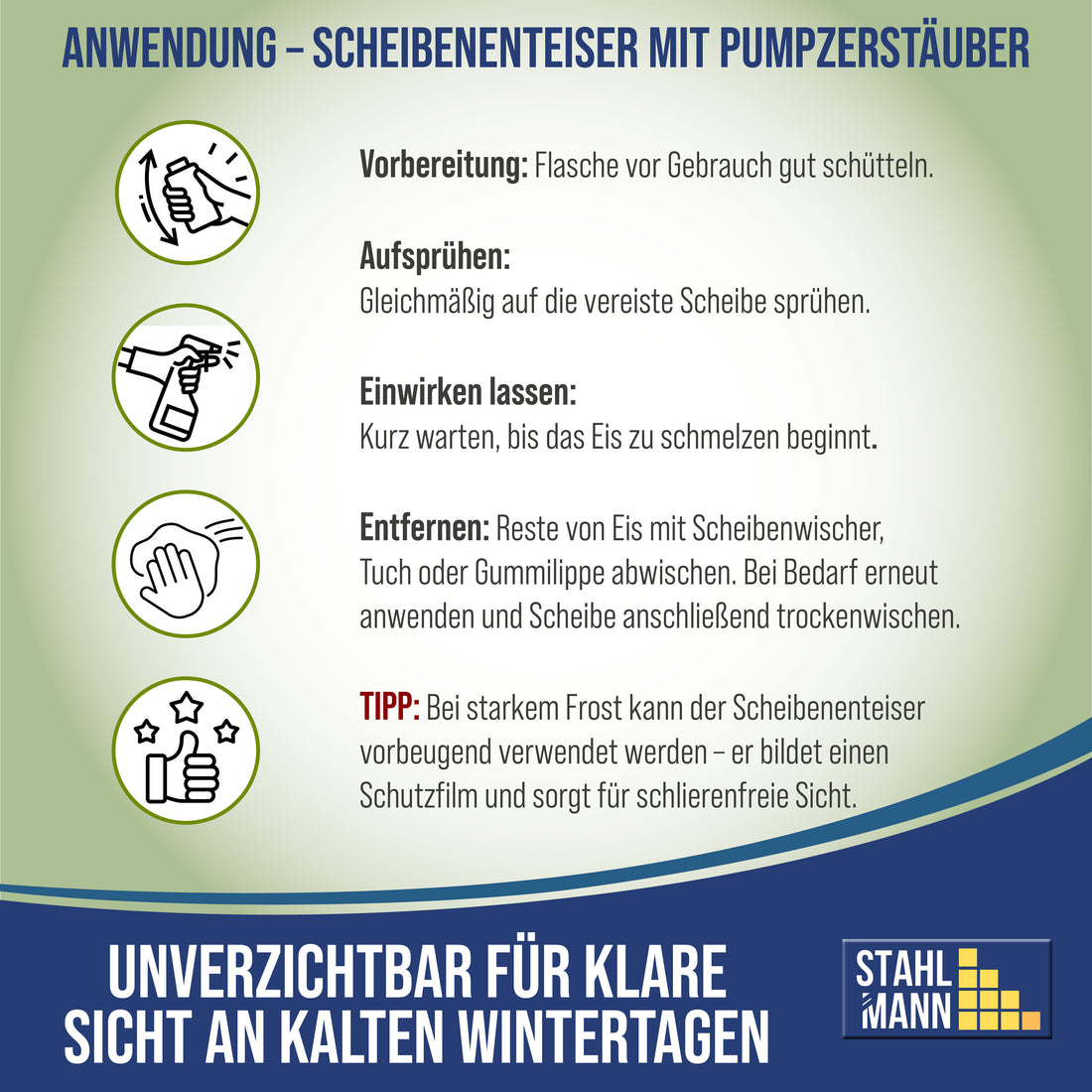 STAHLMANN® Scheiben-Enteiser 6er-Set (6 × 500 ml) I Auto Enteiserspray