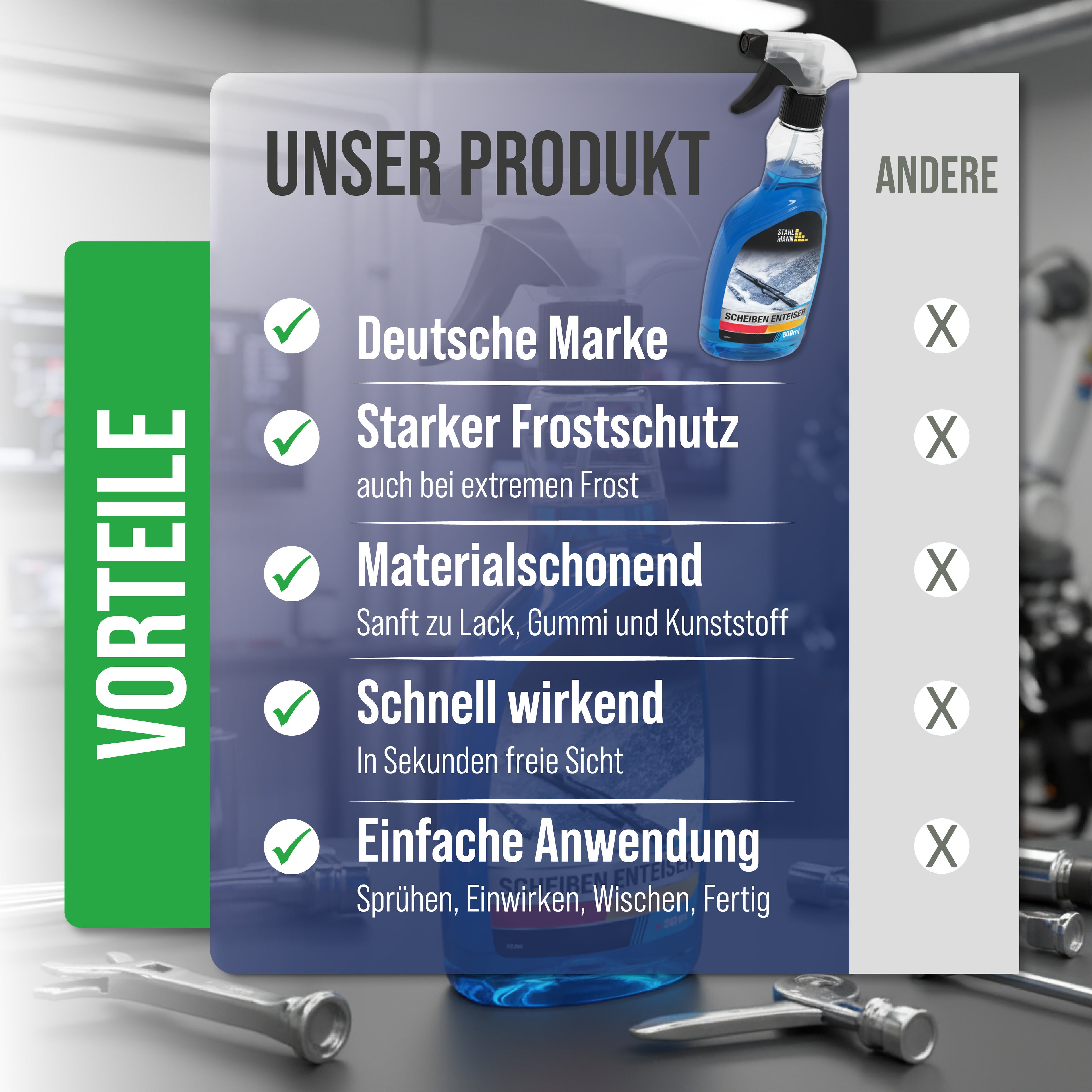 STAHLMANN® Scheiben-Enteiser 6er-Set (6 × 500 ml) I Auto Enteiserspray