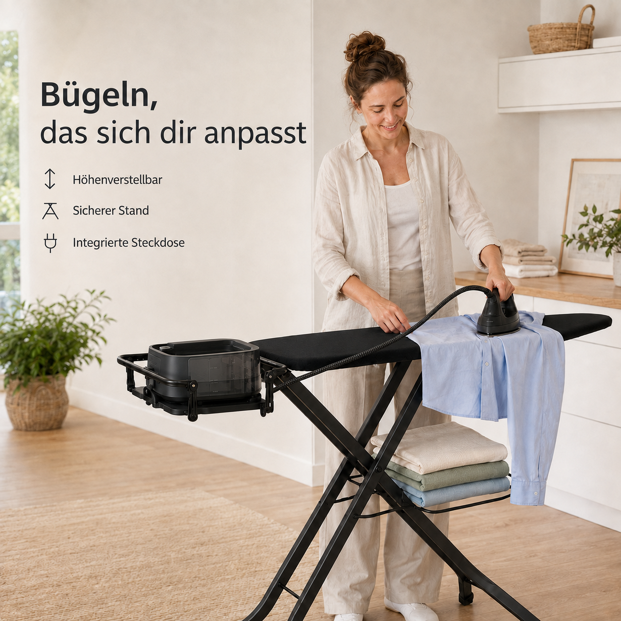 STAHLMANN® XL-Bügelbrett Perfect 120×42 cm – für Dampfbügelstation