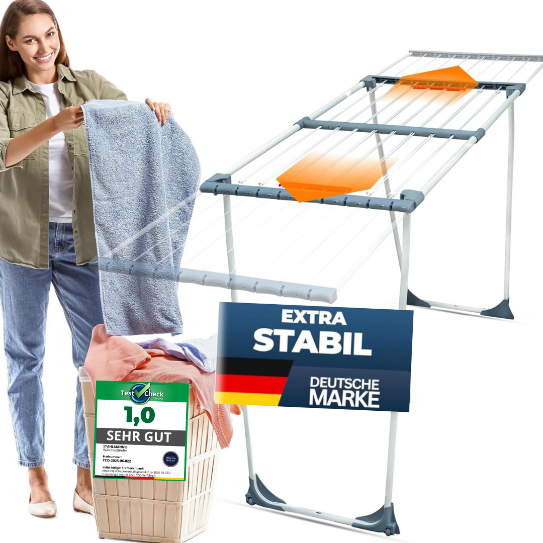 Uitschuifbaar wasdroogrek - 20 m² droogoppervlak
