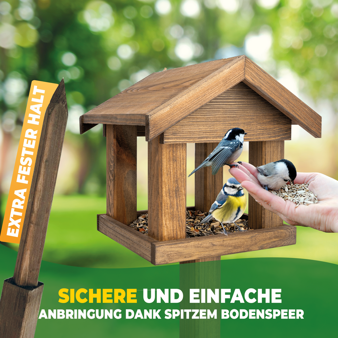 Stahlmann Vogelhaus mit Stiel - MADE IN EU