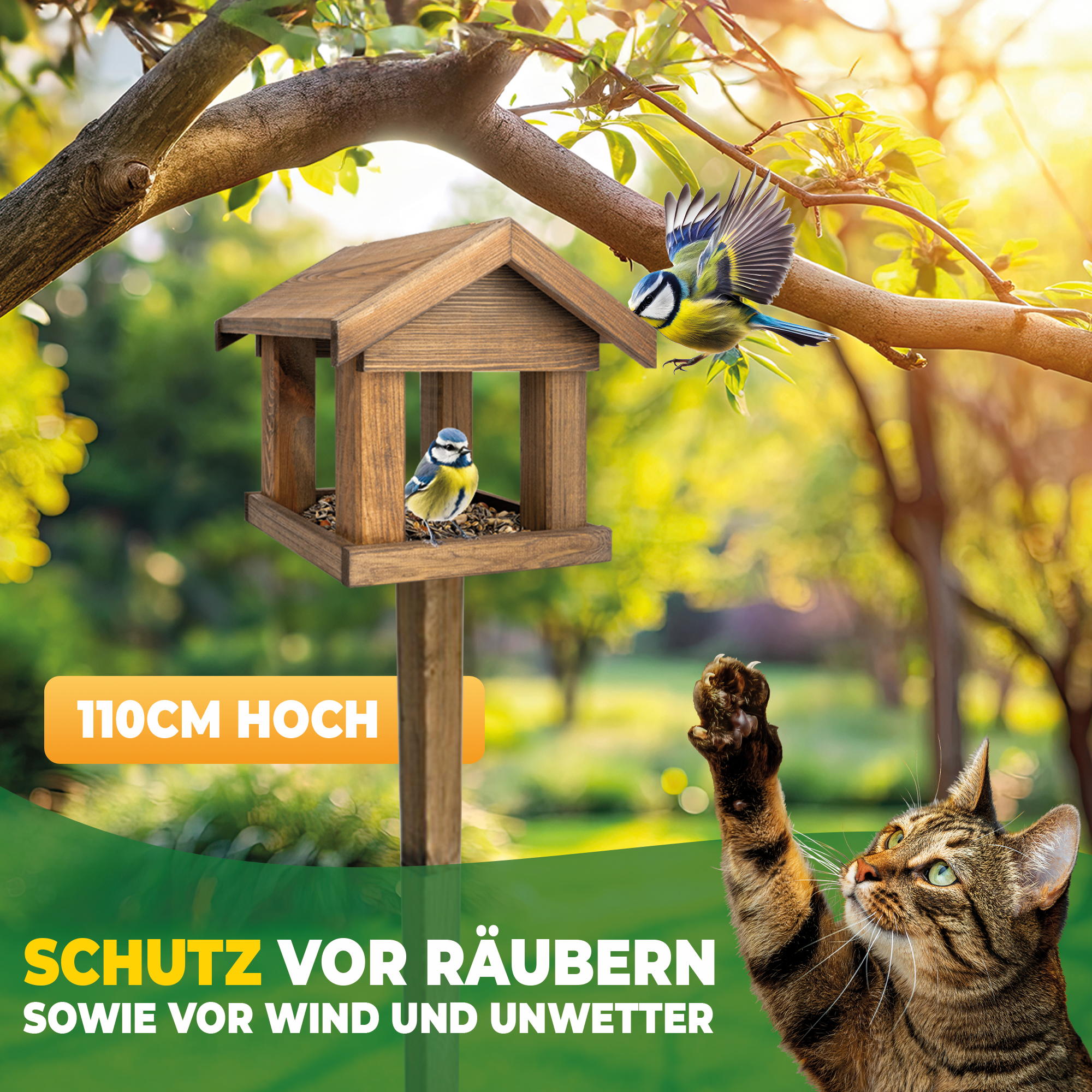 Stahlmann Vogelhaus mit Stiel - MADE IN EU