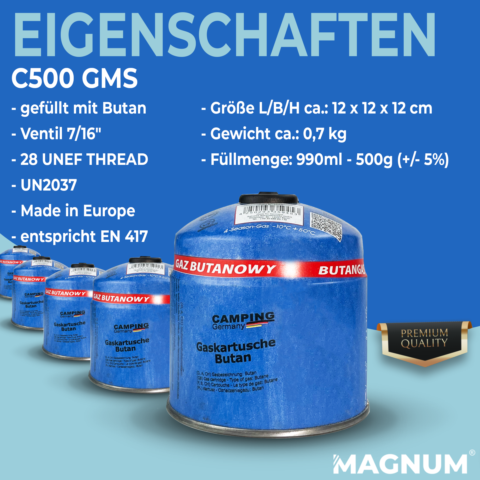 500g Schraubventil-Gaskartusche – stark, sicher & vielseitig