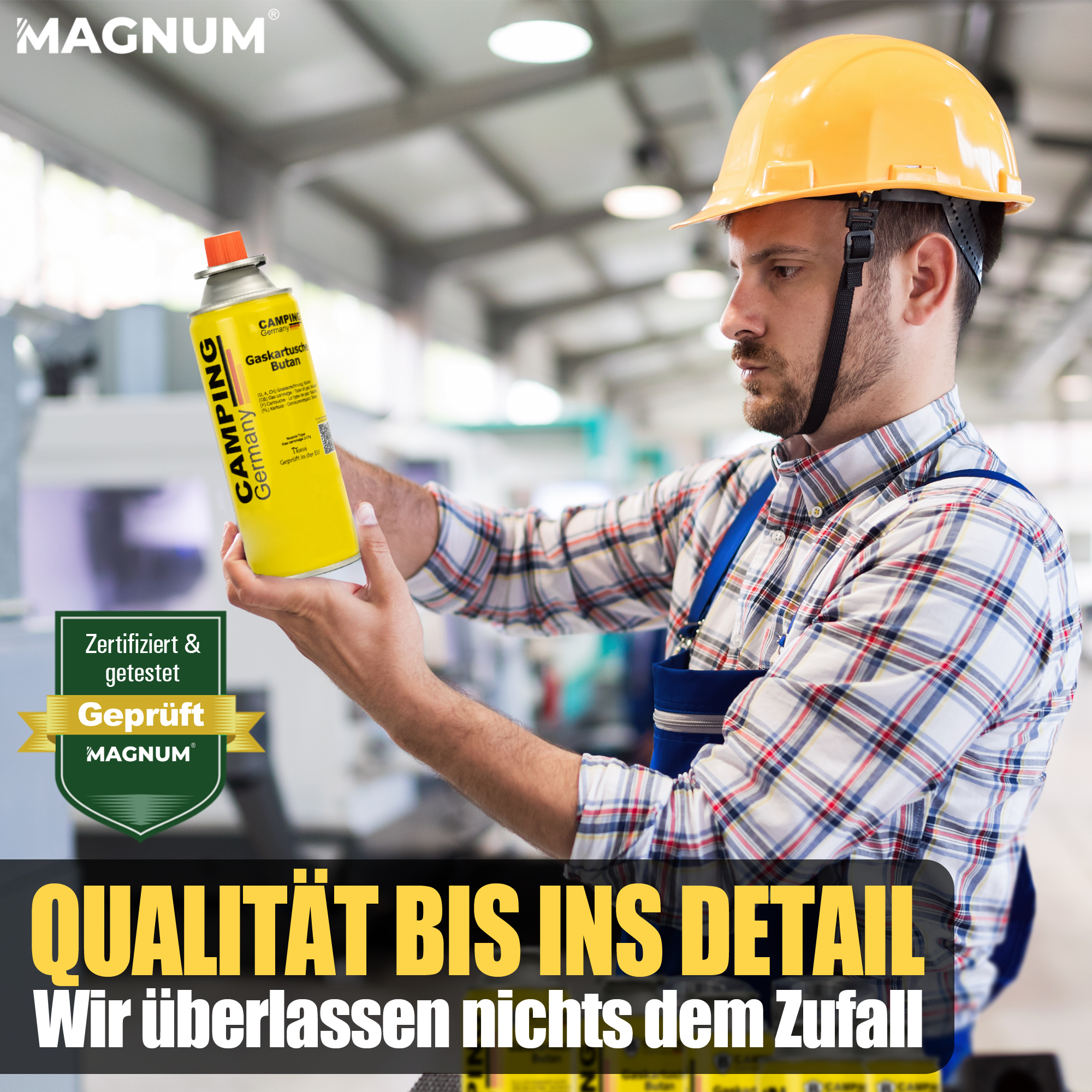 MAGNUM® butaangaspatronen 227 g – EN 417 gecertificeerd – voor kamperen, keuken en buitengebruik – 100% lekvrij en krachtig – met veiligheidsventiel