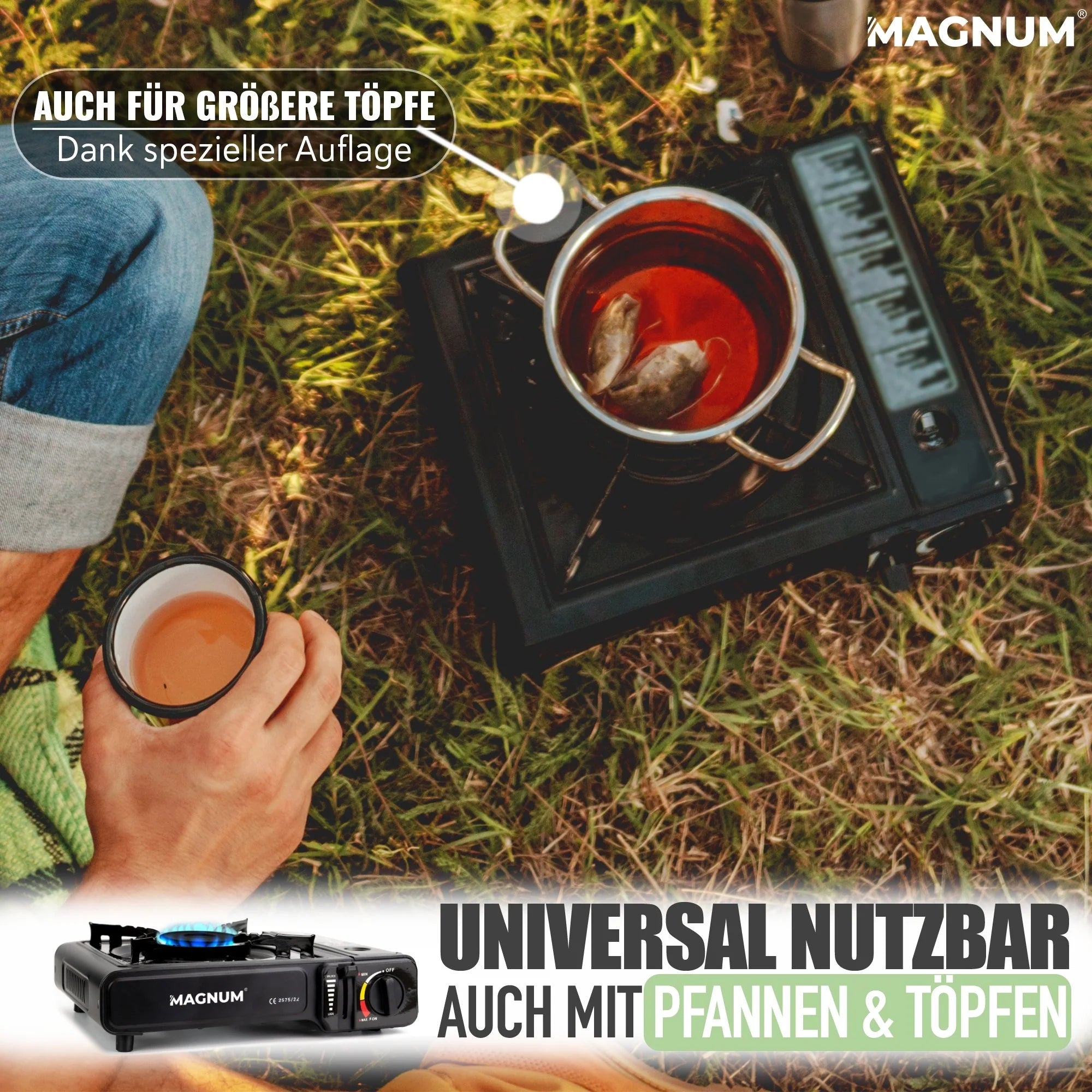 Gaskocher Innenraum Set + Butangaskartuschen – Stromausfall Camping Outdoor – kompakt sicher sofort einsatzbereit – Versand aus Deutschland