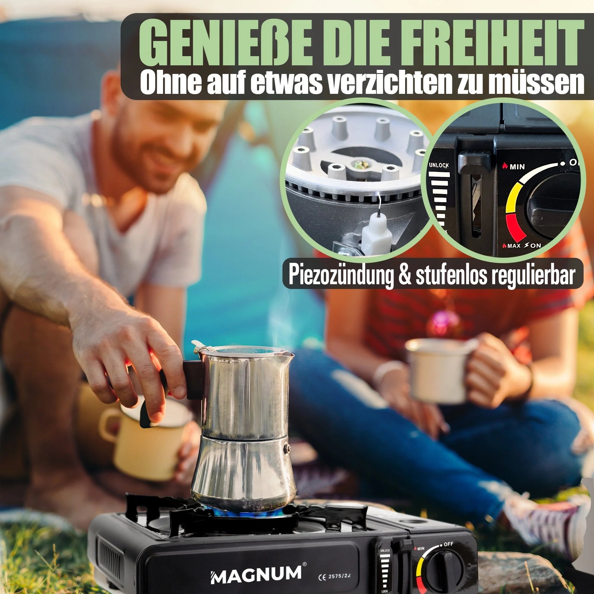 Gaskocher Set inkl. Butangaskartuschen – mit Tragekoffer – kompakt, sicher & sofort einsatzbereit – ideal für Camping, Garten & Outdoor – schneller Versand aus Deutschland