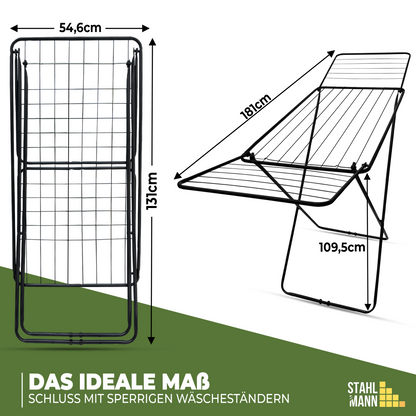 Wäscheständer ausziehbar Flügelwäschetrockner klappbar 18m