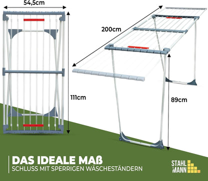 Teleskop Wäscheständer Ausziehbar  - 20 m Trockenfläche