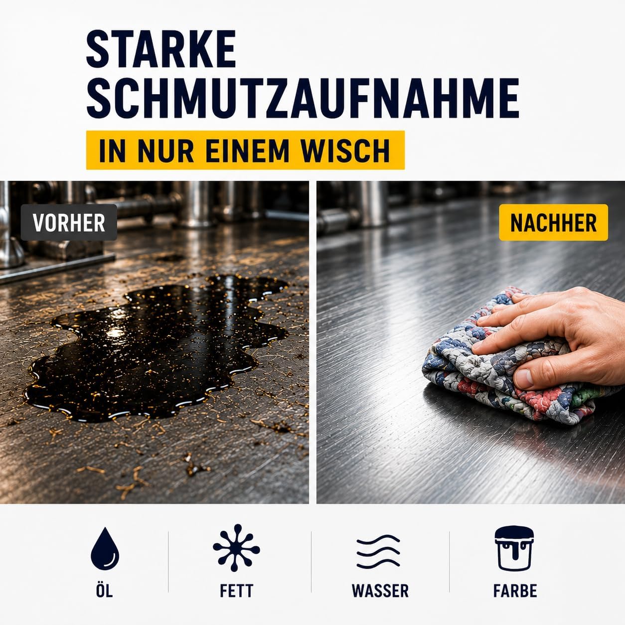STAHLMANN Putzlappen 10 kg – Baumwolle Trikot | Werkstatt, KFZ, Maler | naht- & knopffrei