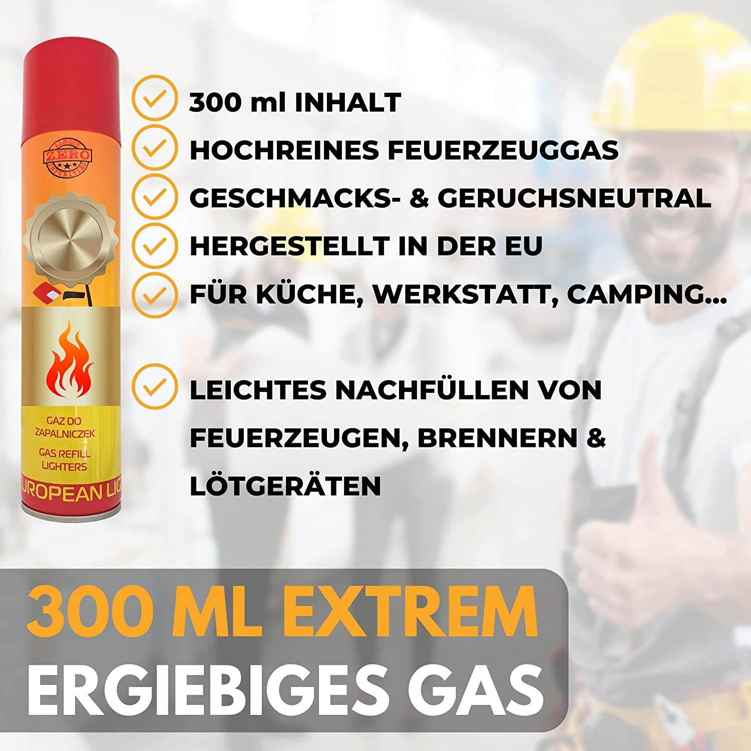 Premium Feuerzeuggas 300ml