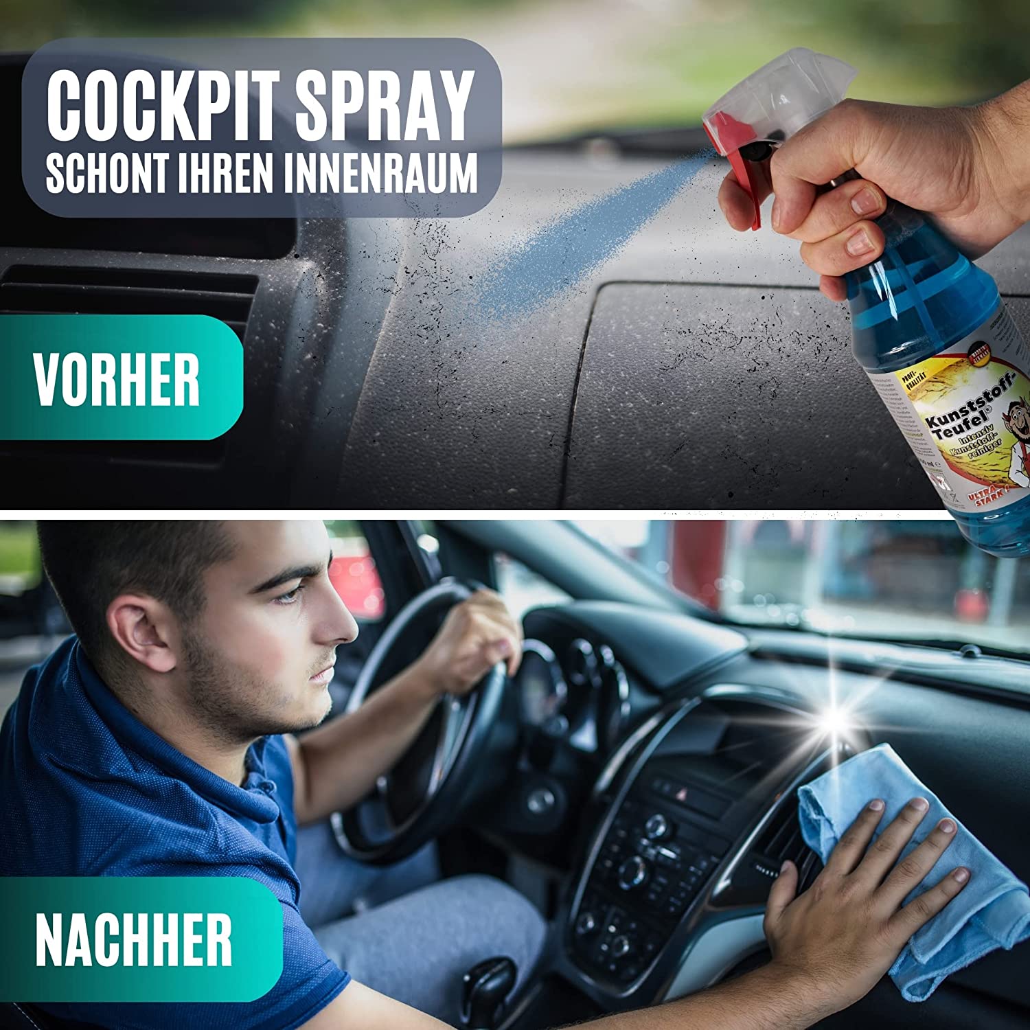 Auto Reinigungsset inkl. Felgenreiniger, Cockpitpflege, 2X Mikrofasert –  Stahlmann-Commerce