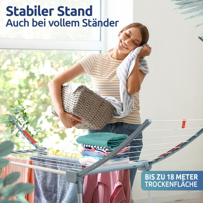 Stahlmann Astra White/Blue Standtrockner  - 18 m Trockenfläche Klappbar