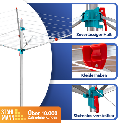 MADE IN GERMANY Wäschespinne 60M Leinenlänge