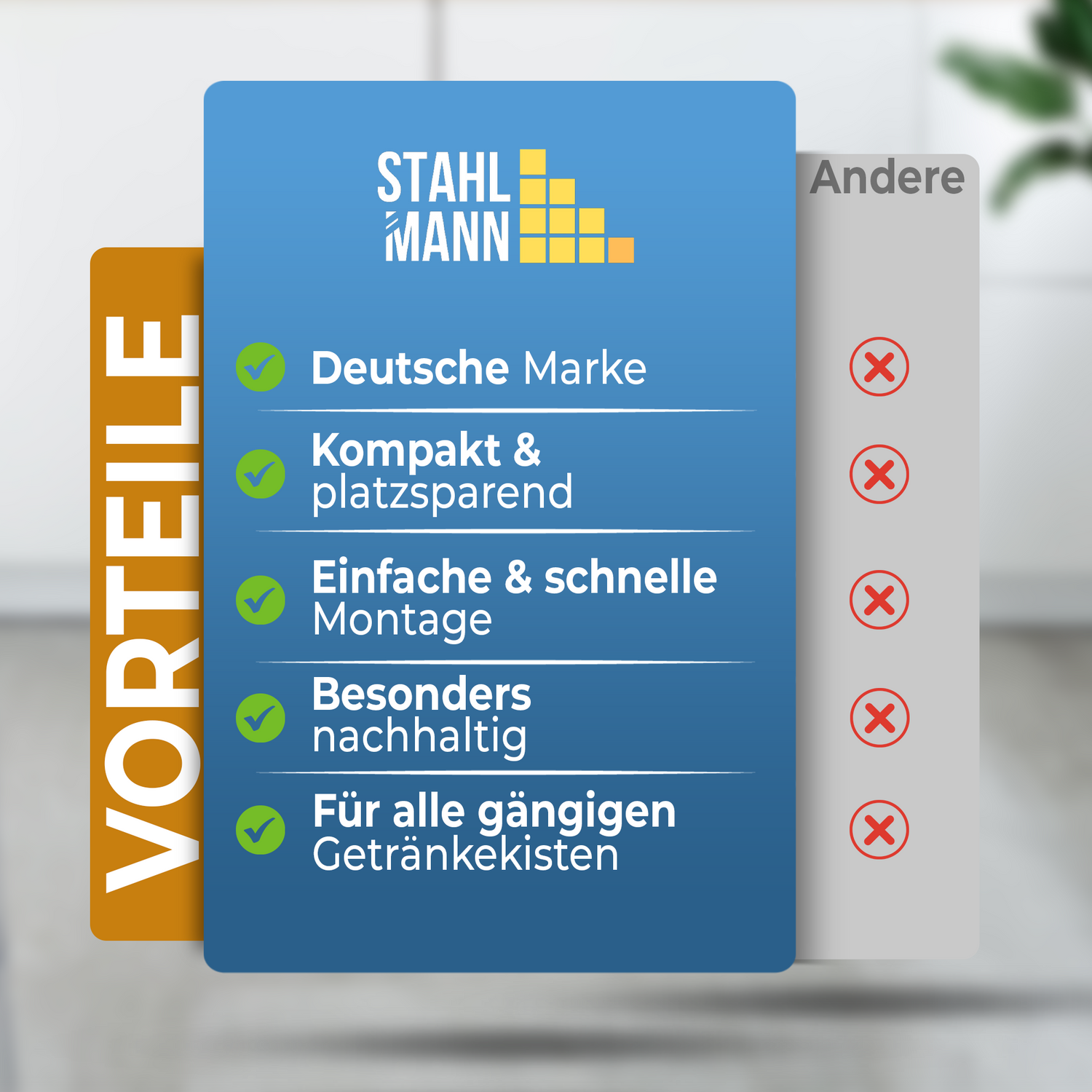 Getränkekistenregal für 4 Kisten [GEEIGNET FÜR Jede KISTENSORTE] - Robustes Getränkeregal aus hochwertigem Kiefernholz - Standfestes Kistenregal Made IN Europe