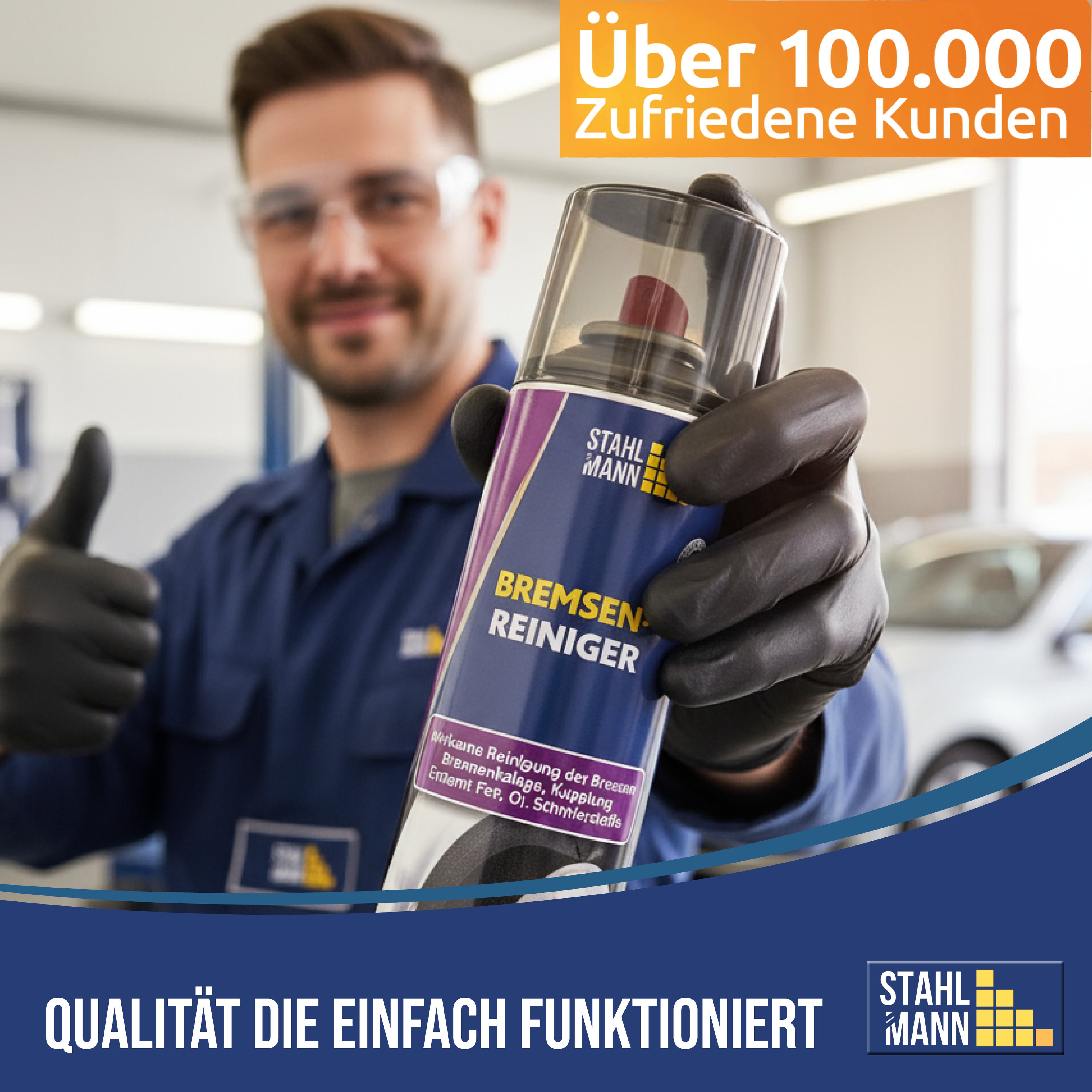 STAHLMANN® Bremsenreiniger 12x400 ml – Hochwirksames Bremsenreiniger Spray für Werkstatt &amp; Auto | Entfernt Öl, Fett &amp; Schmutz rückstandsfrei | Profiqualität für Bremsen, Kupplung &amp; Motor