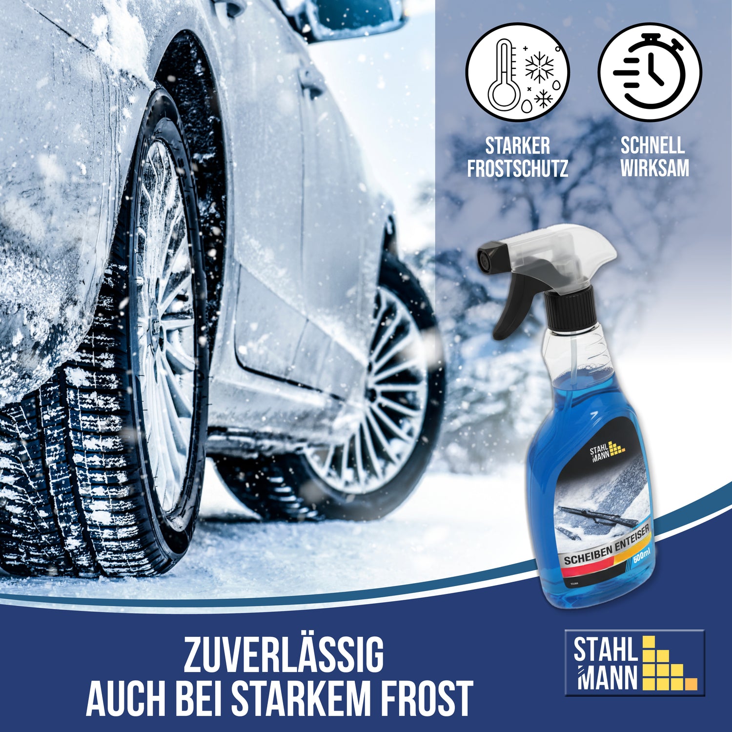 STAHLMANN® Scheiben-Enteiser 6er-Set (6 × 500 ml) I Auto Enteiserspray