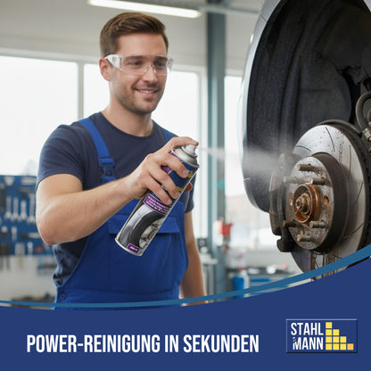 STAHLMANN® Bremsenreiniger 12x400 ml – Hochwirksames Bremsenreiniger Spray für Werkstatt &amp; Auto | Entfernt Öl, Fett &amp; Schmutz rückstandsfrei | Profiqualität für Bremsen, Kupplung &amp; Motor