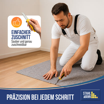 STAHLMANN® Schildersvlies [1 x 50 m] – Beschermend vlies en folie voor schilderwerk – antislip en absorberend – vloerbedekking voor renovatie, verhuizing – verfroller