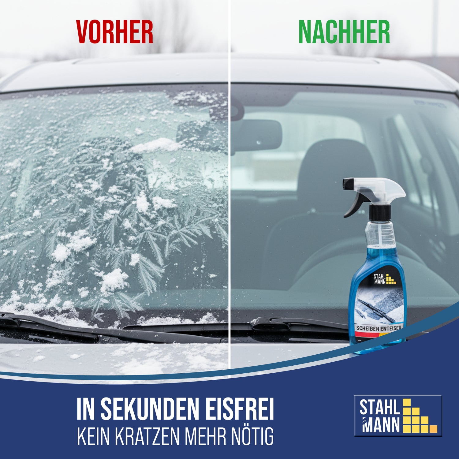 STAHLMANN® Scheiben-Enteiser 6er-Set (6 × 500 ml) I Auto Enteiserspray