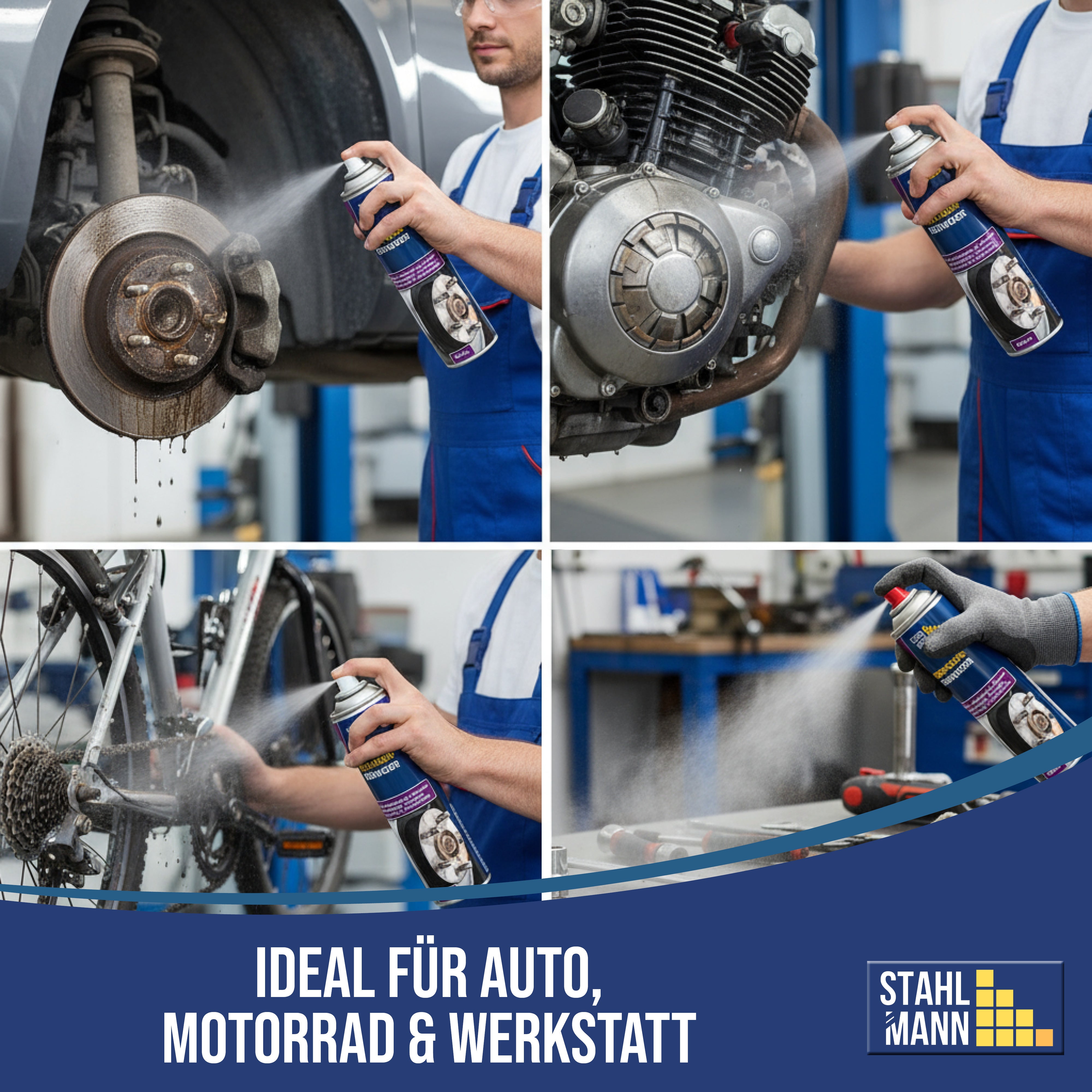 STAHLMANN® Bremsenreiniger 12x400 ml – Hochwirksames Bremsenreiniger Spray für Werkstatt & Auto