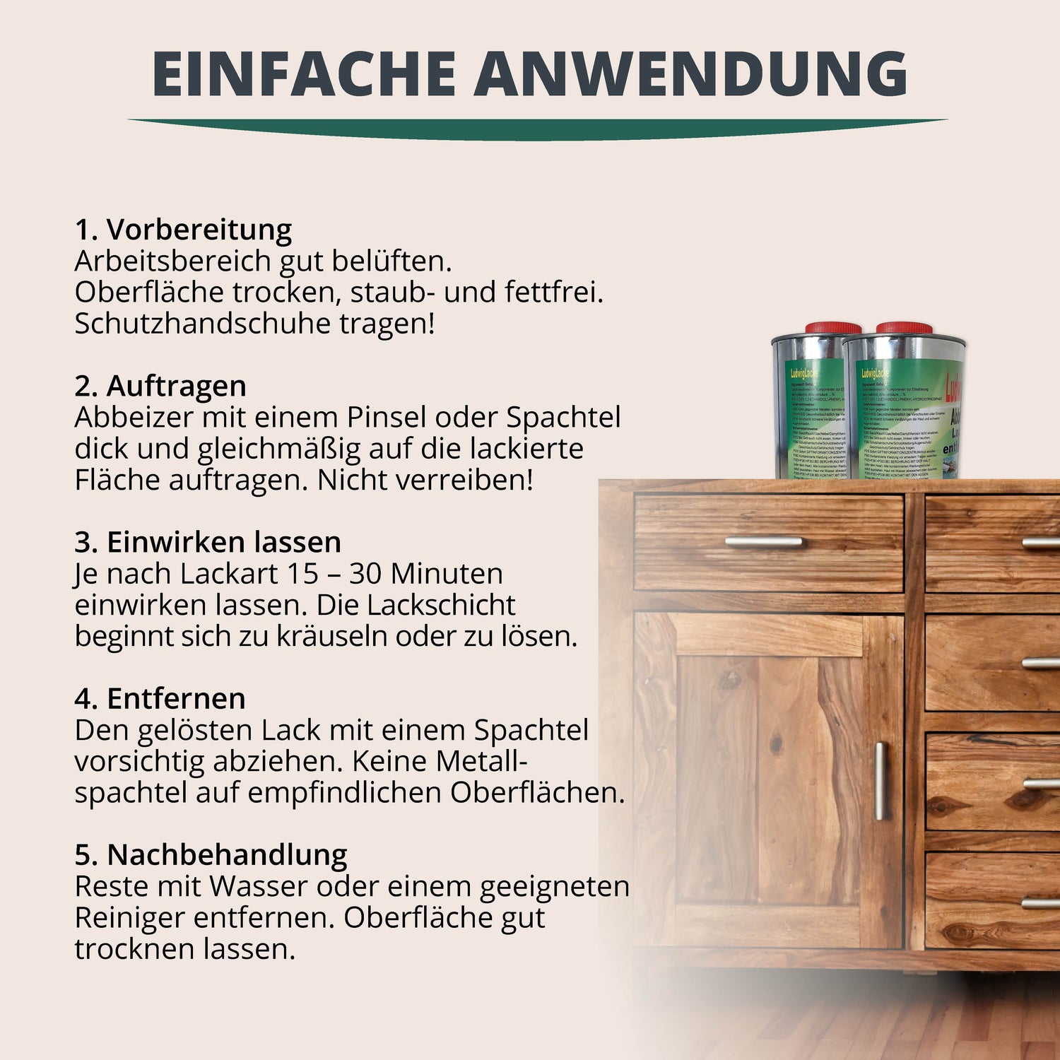 STAHLMANN® Abbeizer – Starker Lackentferner für Holz &amp; Metall