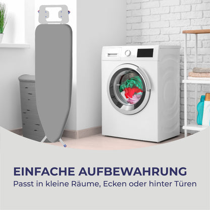 Stahlmann Höhenverstellbares Bügelbrett mit rutschfesten Füßen 114x34