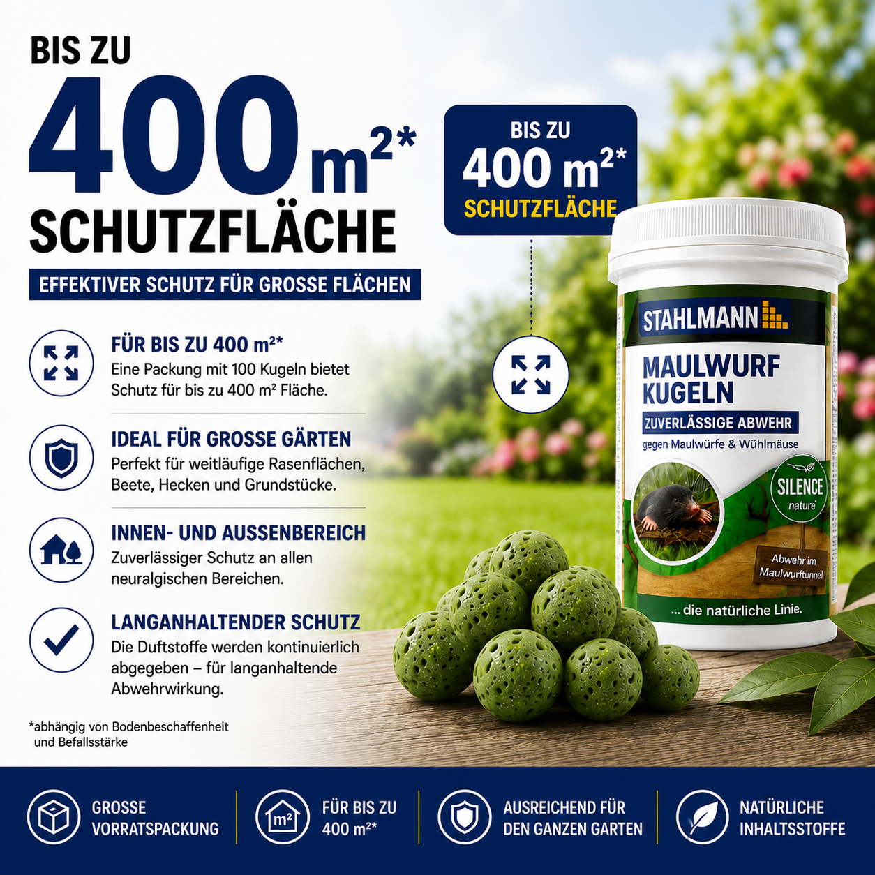 STAHLMANN Maulwurf Power Kugeln – 100 Stück
