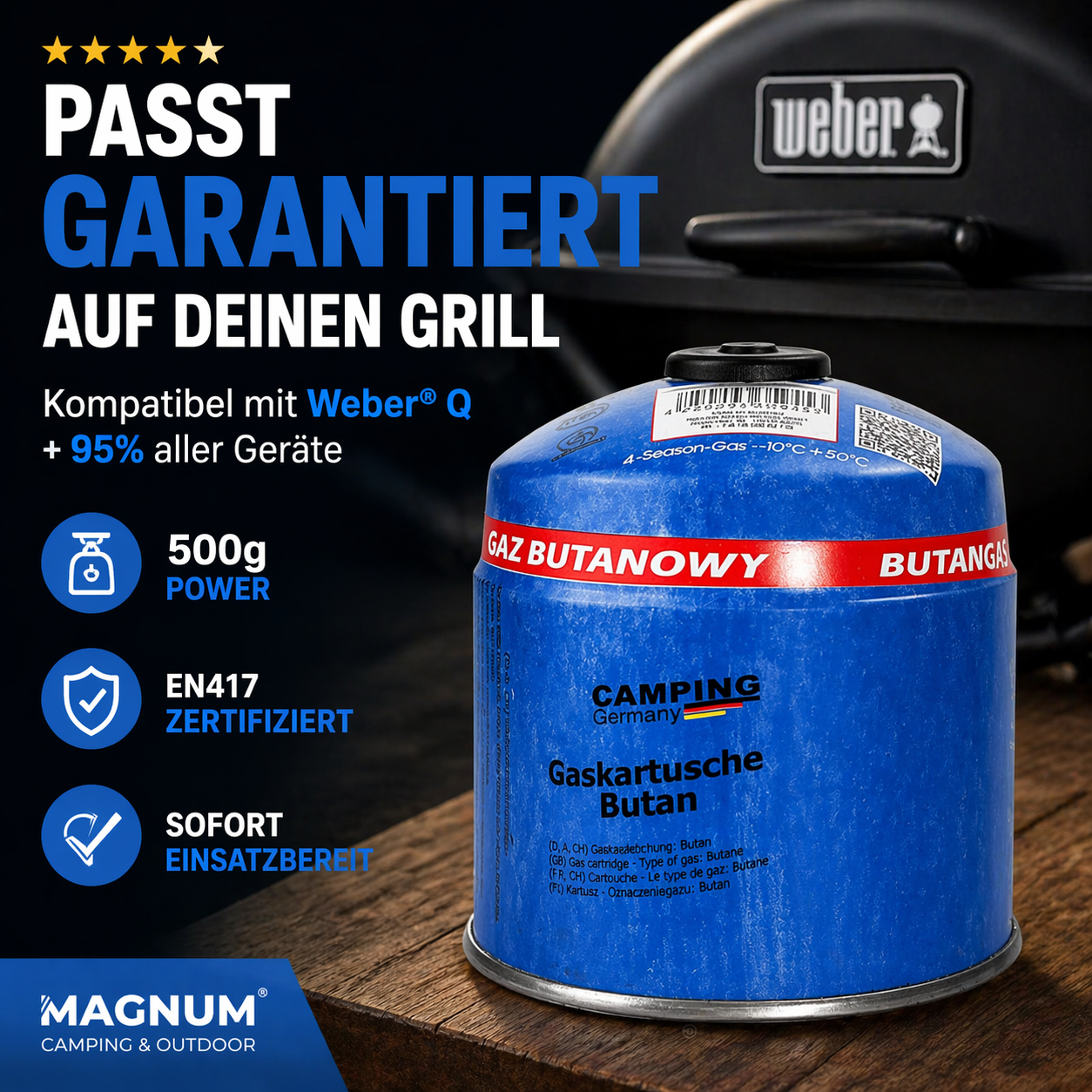 Gaspatroon met schroefventiel van 500 g – sterk, veilig en veelzijdig. 