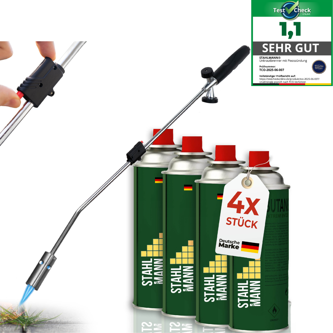 STAHLMANN® Unkrautbrenner mit Gaskartuschen – für effektive Unkrautbekämpfung