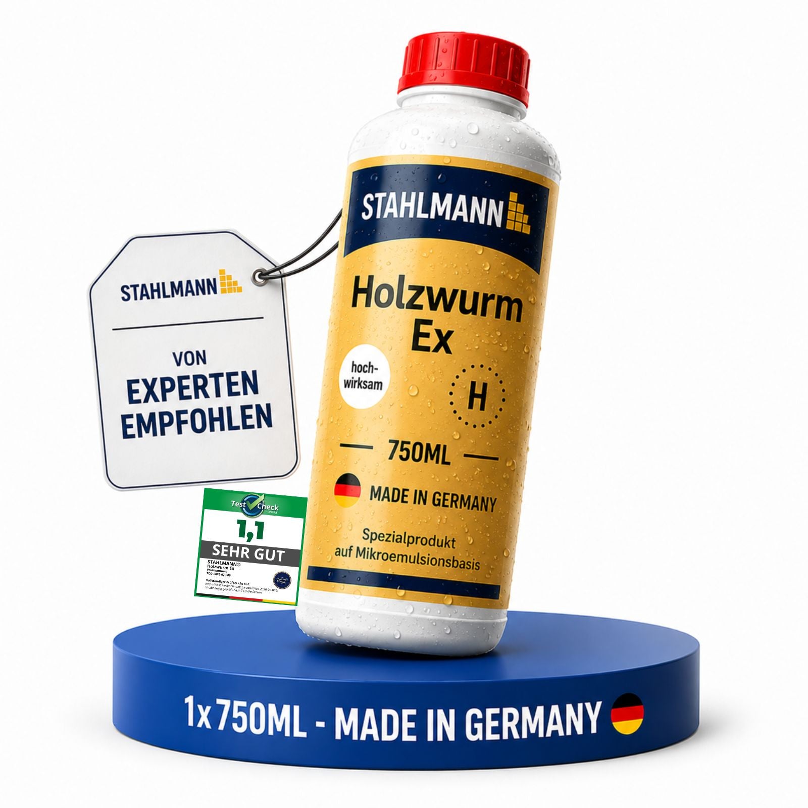 STAHLMANN® Holzwurm Ex 750 ml – Holzwurmmittel innen | Larven & Käfer | Made in Germany