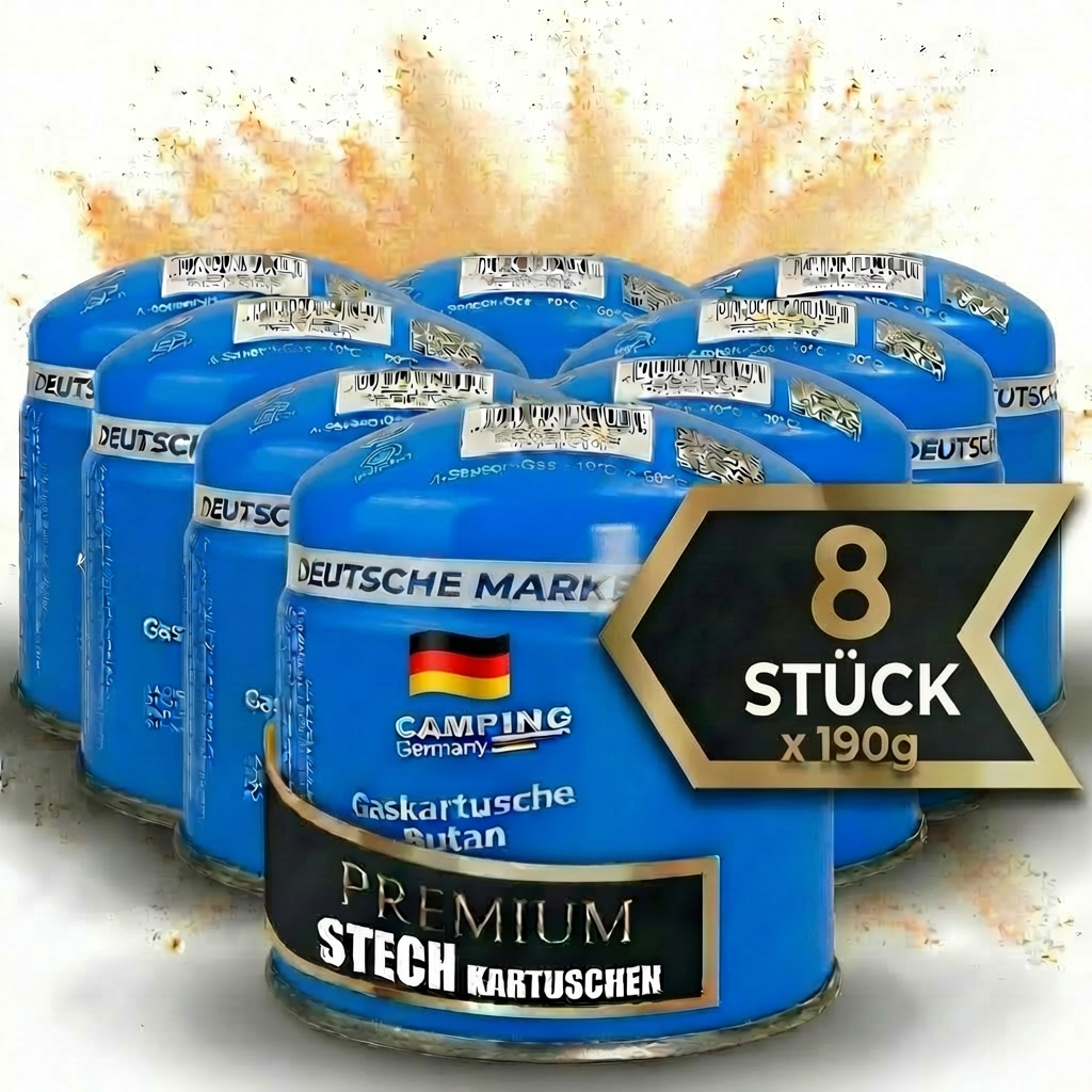 Gaskartusche 190g Stechgaskartusche – Stechgas zertifiziert für Camping