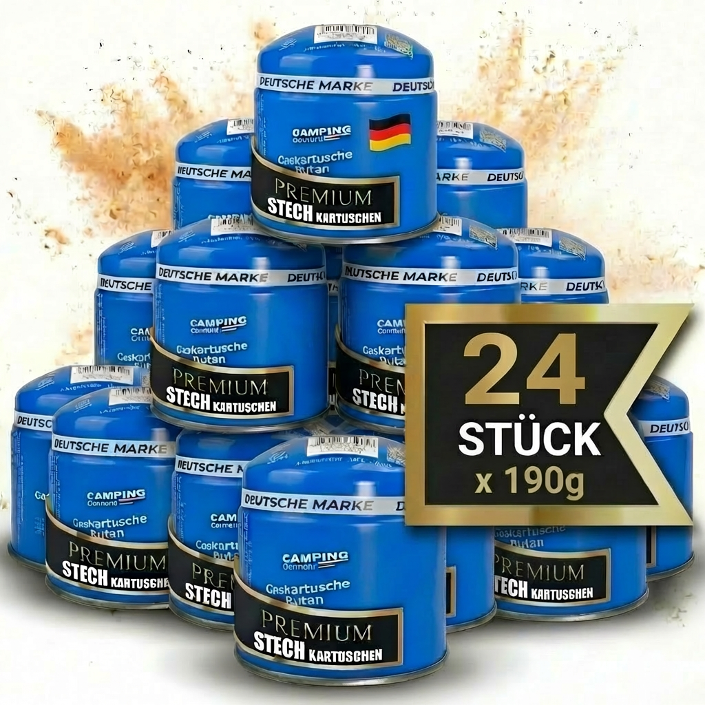 Gaskartusche 190g Stechgaskartusche – Stechgas zertifiziert für Camping