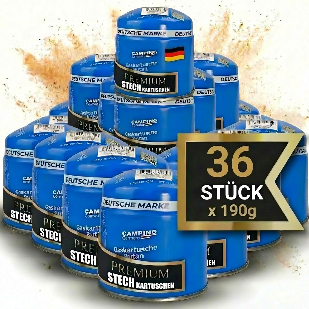 Gaskartusche 190g Stechgaskartusche – Stechgas zertifiziert für Camping