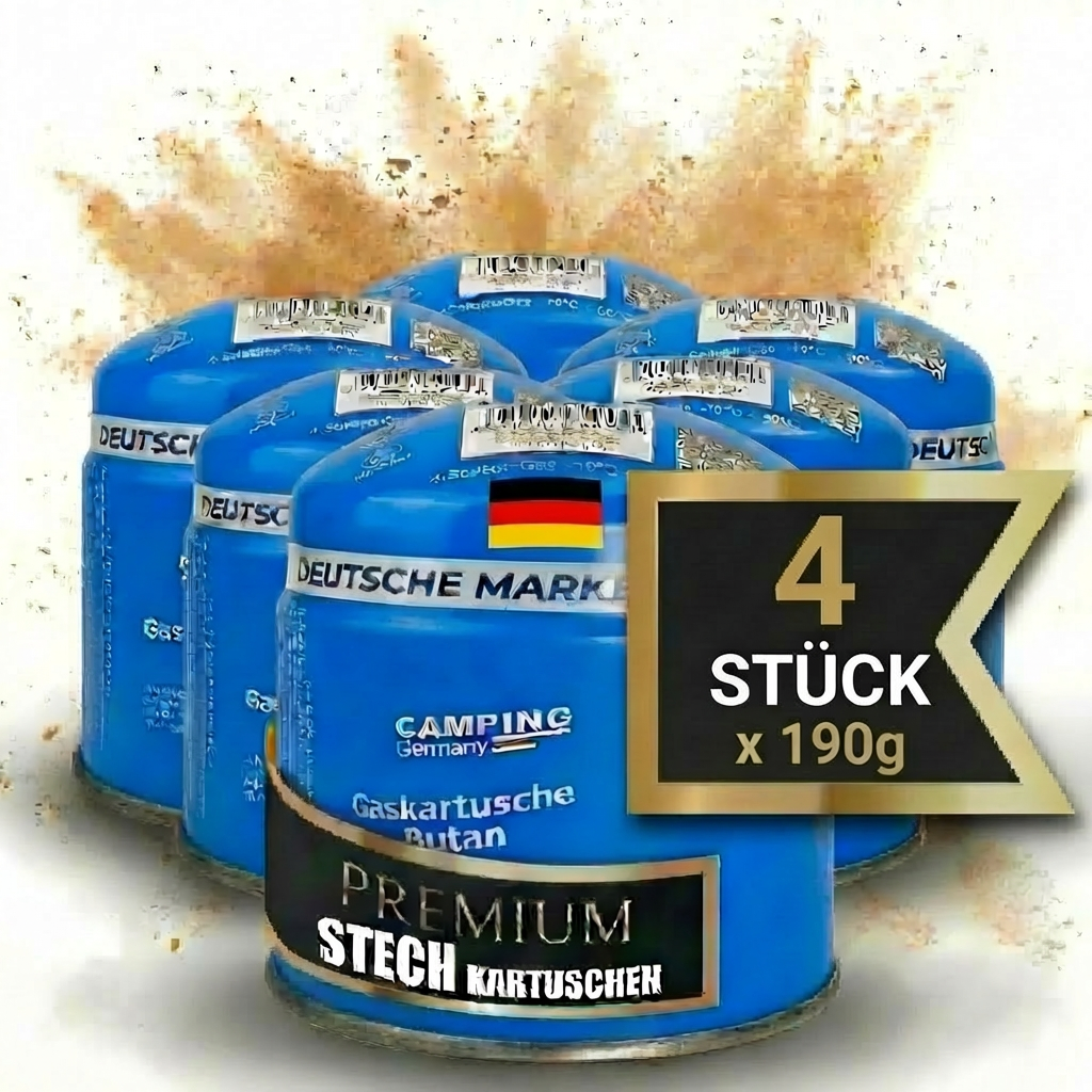 Gaskartusche 190g Stechgaskartusche – Stechgas zertifiziert für Camping
