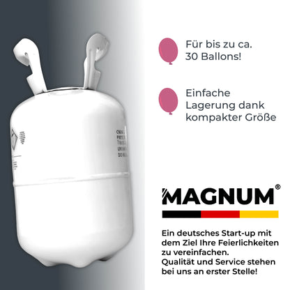 Magnum Helium Gas – Für bis zu 50 Ballons – Helium Balloon Gas für bis zu 50 Luftballons
