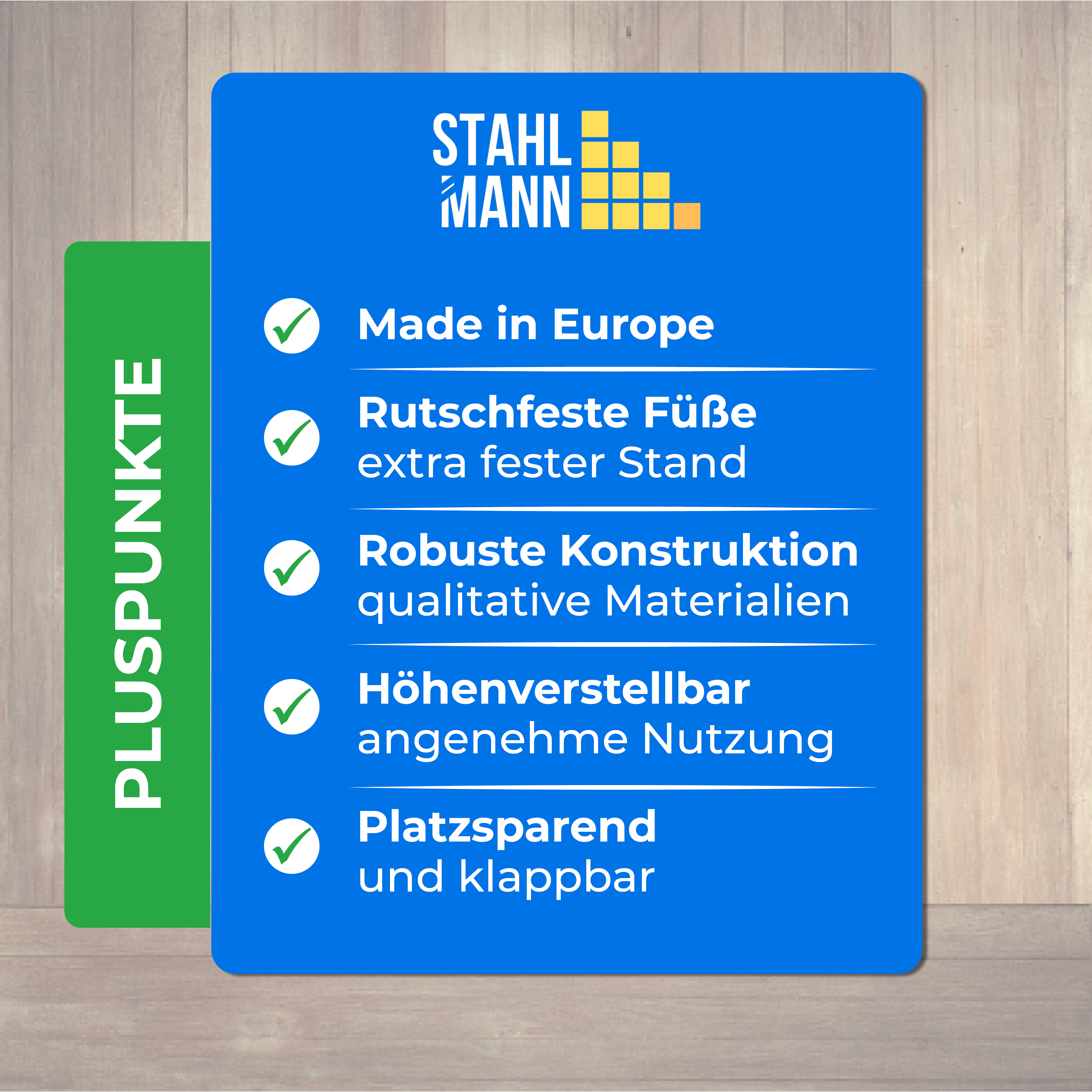 STAHLMANN® XL Strijkplank 120x42 cm – In hoogte verstelbaar &amp; stabiel – Katoenen hoes – Voor stoomstrijkstations – Gemaakt in de EU 