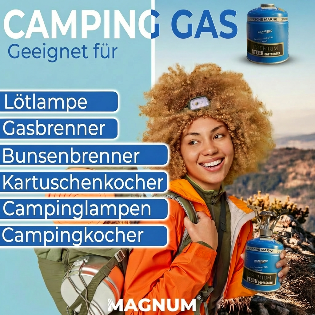 Gaskartusche 190g Stechgaskartusche – Stechgas zertifiziert für Camping