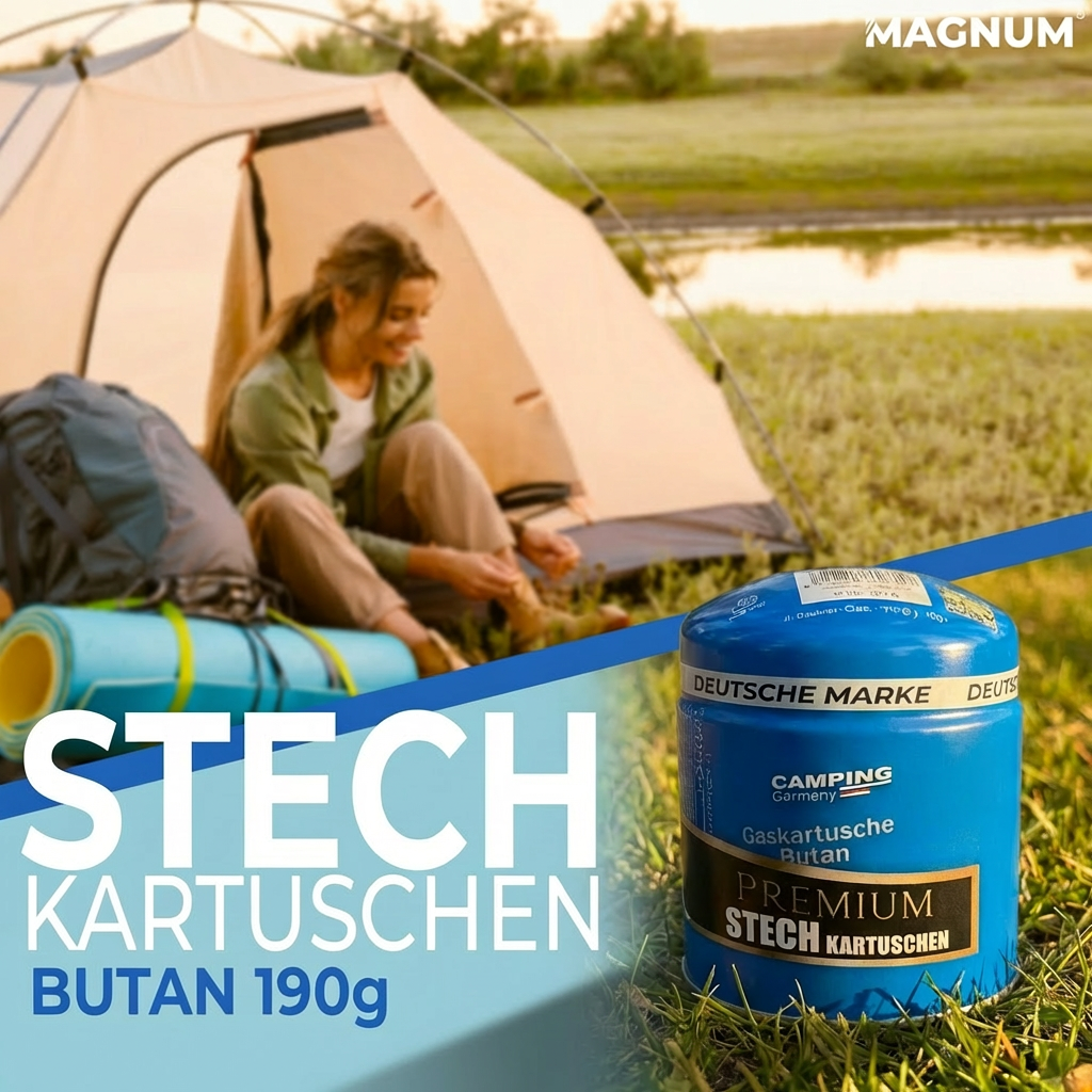 Gaskartusche 190g Stechgaskartusche – Stechgas zertifiziert für Camping