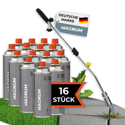 MAGNUM® Unkrautbrenner inkl. Gaskartuschen – kraftvolle &amp; chemiefreie Unkrautvernichtung
