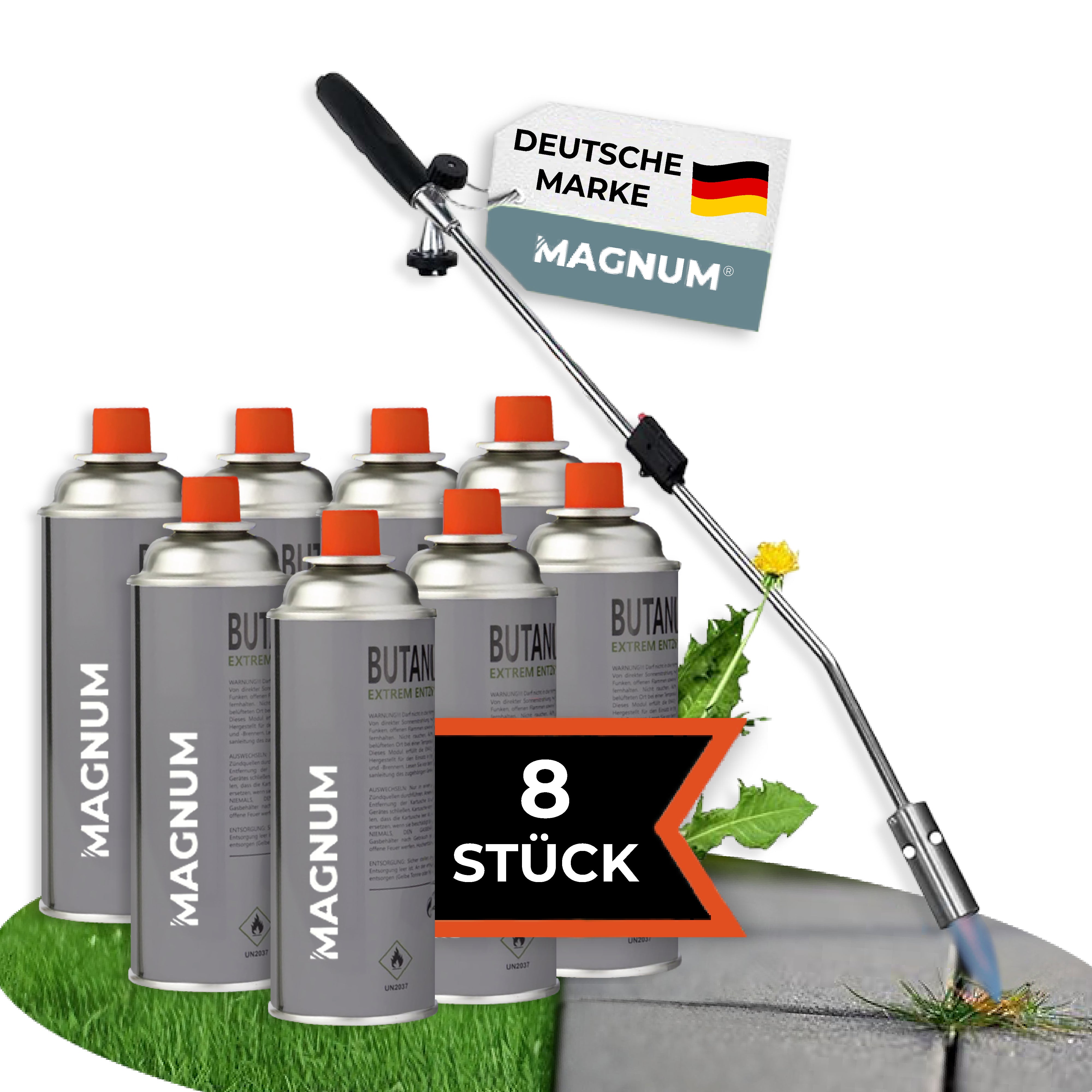 MAGNUM® Unkrautbrenner inkl. Gaskartuschen – kraftvolle & chemiefreie Unkrautvernichtung