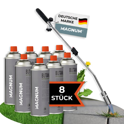 MAGNUM® Unkrautbrenner inkl. Gaskartuschen – kraftvolle &amp; chemiefreie Unkrautvernichtung