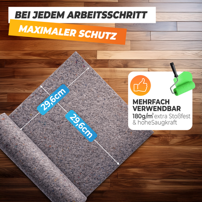 STAHLMANN® Malervlies [1 x 50 m] – Abdeckvlies &amp; Abdeckfolie für Malerarbeiten – rutschfest &amp; saugstark – Bodenabdeckung für Renovierung, Umzug – Malerrolle