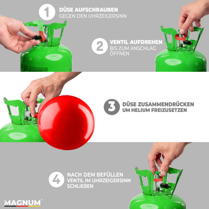 Helium Gasflasche inkl. 50 Luftballons – Helium Balloon Gas für bis zu 50 Luftballons