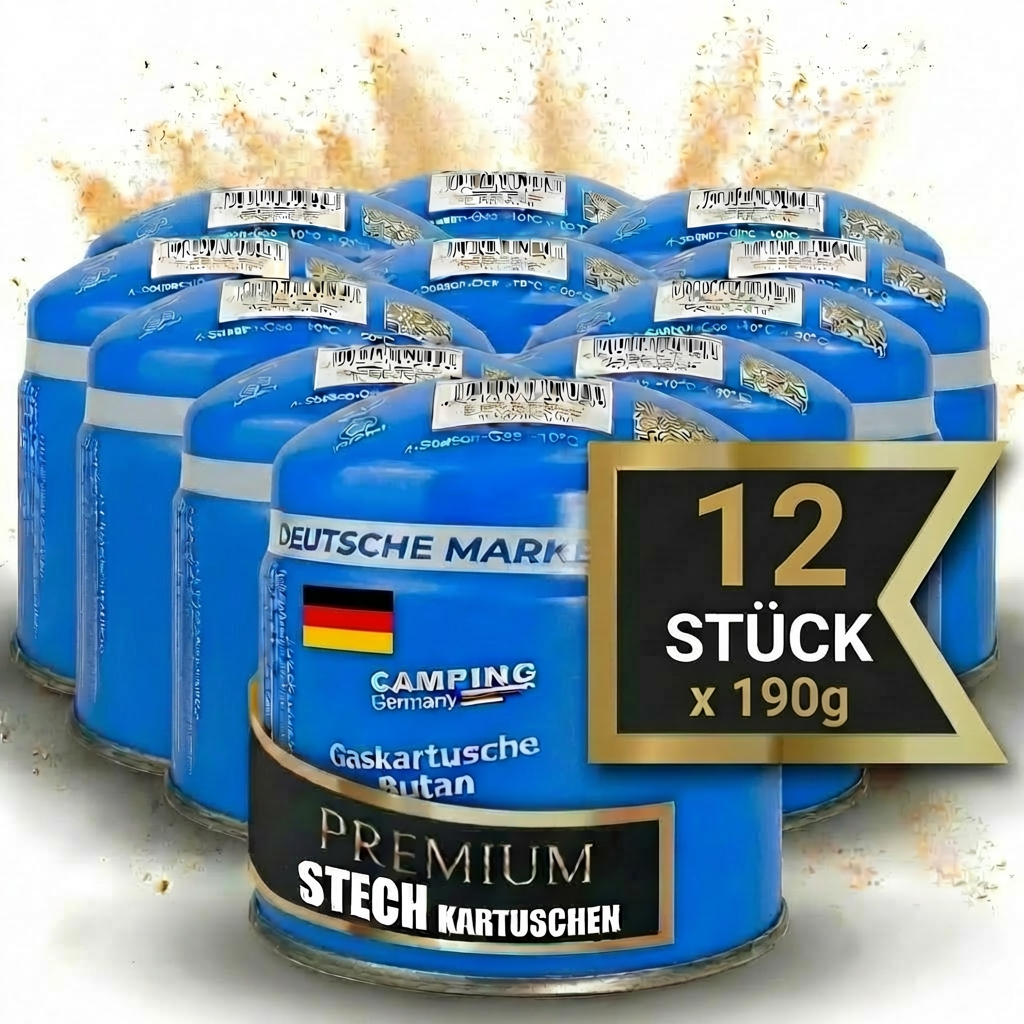 Gaskartusche 190g Stechgaskartusche – Stechgas zertifiziert für Camping