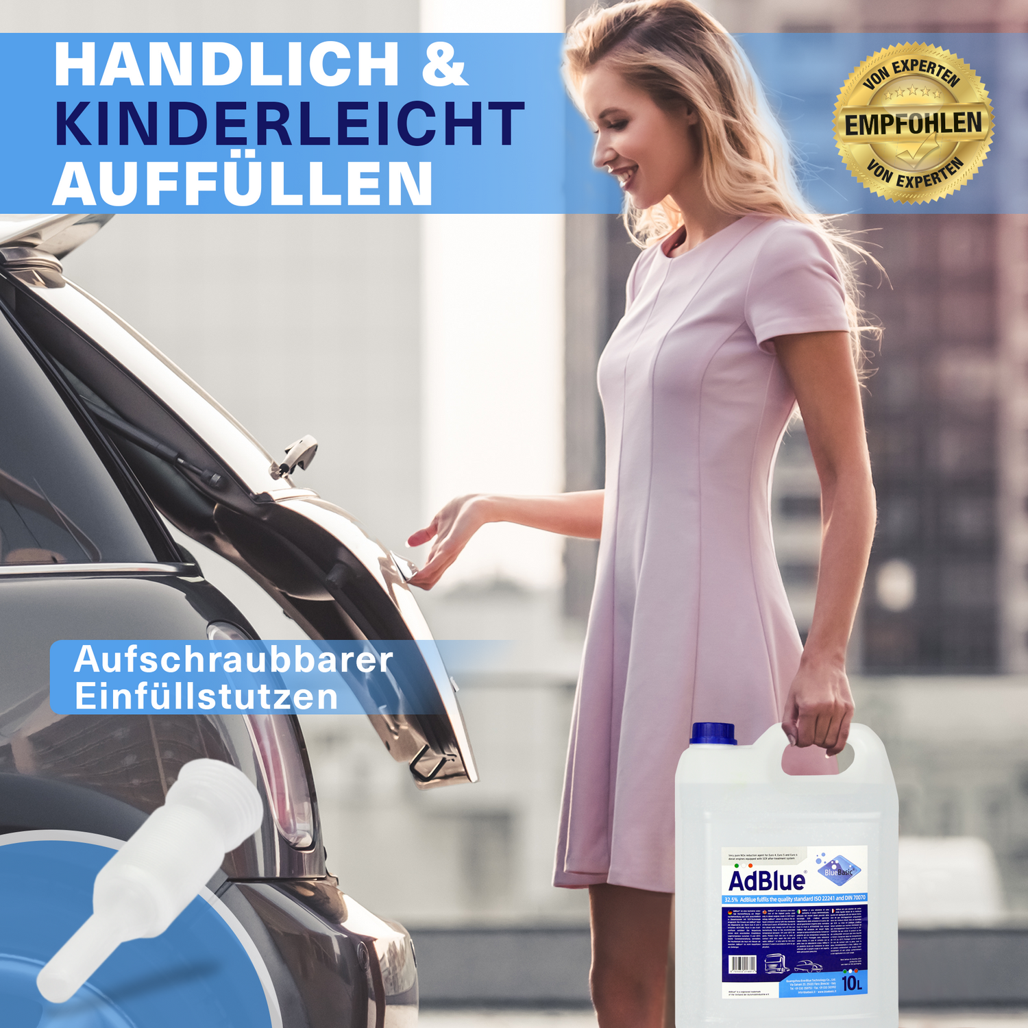 Hoyer AdBlue®2x10L + Mikrofaserntuch &amp; Latexhandschuhe