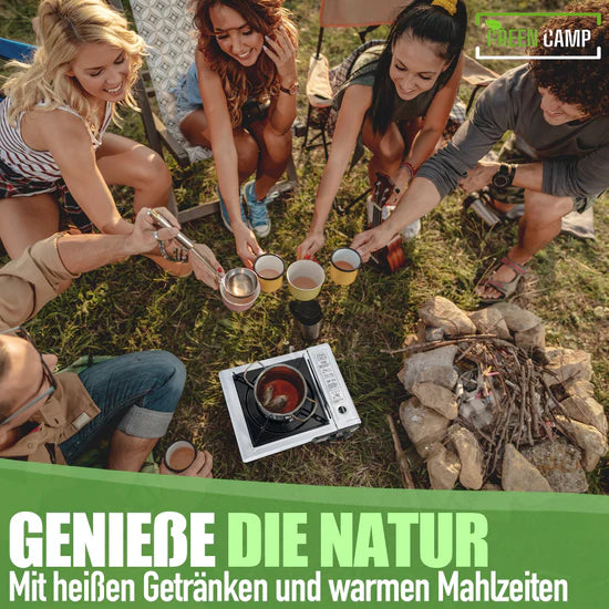 GREEN CAMP® Gaskocher inkl. Gaskartuschen und Tragekoffer